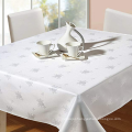 White cotton damask square table cloth